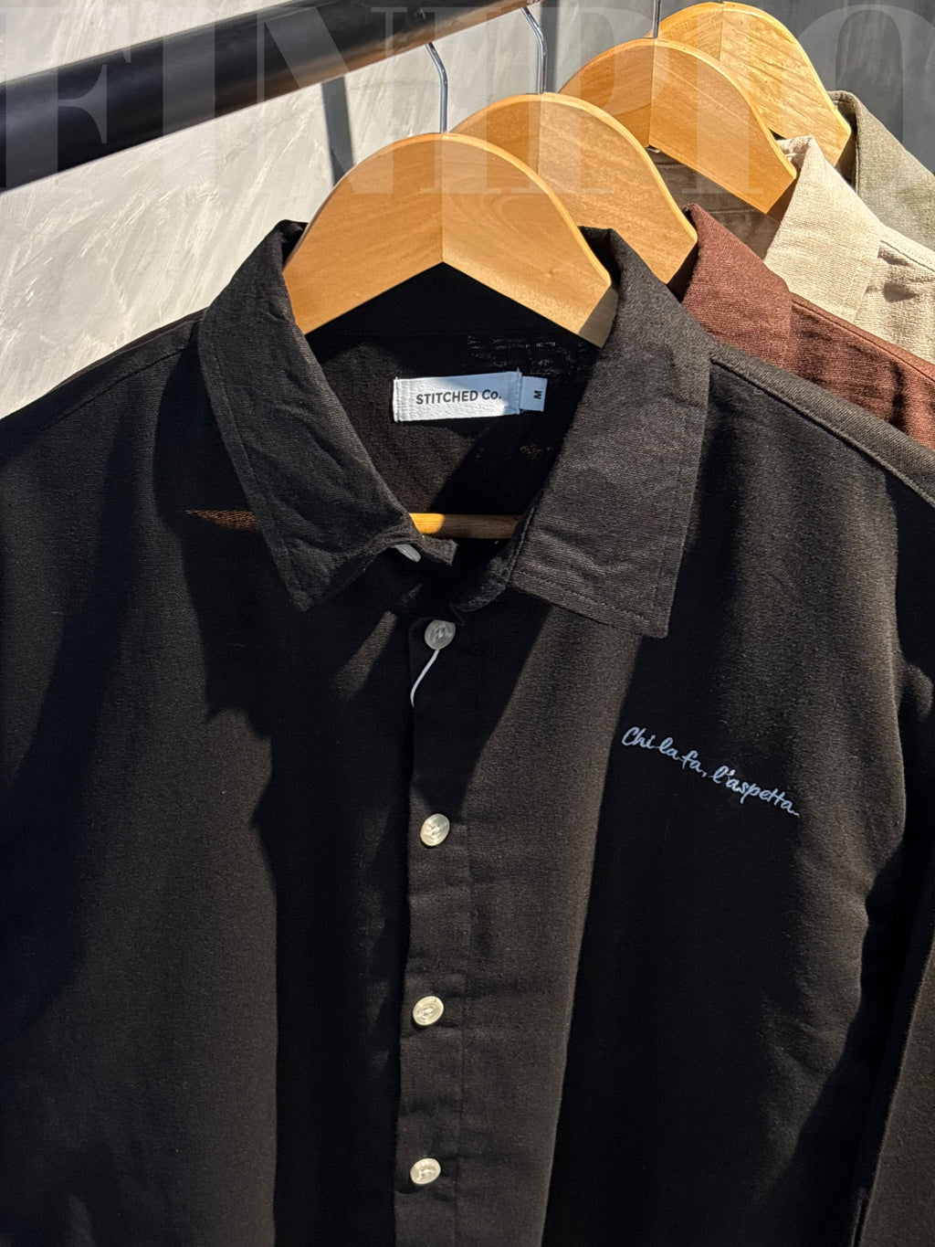 Espresso Black Linen Boxy shirt