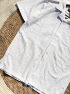 Lace-textured cuban shirt
