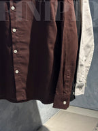 Espresso Coffee Linen Boxy shirt.