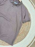 V Neck Polo Brown