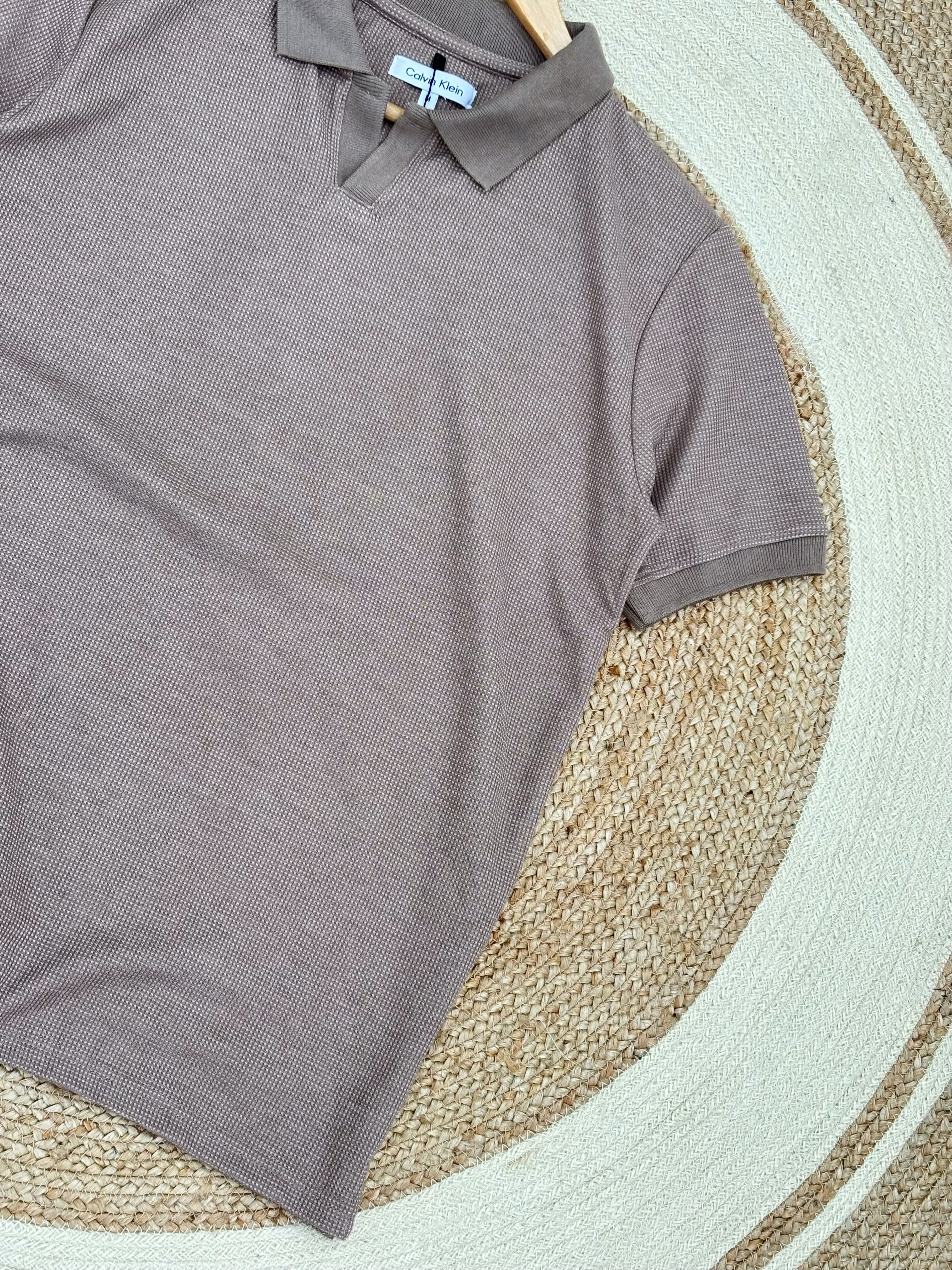 V Neck Polo Brown