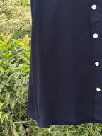 Finipiq (Navy Blue) Fancy Linen Boxy shirt.🍃