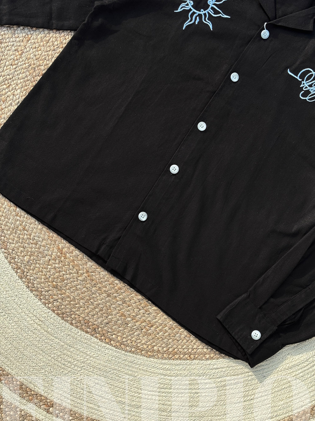 Espresso Fancy Cuban (Black) Linen Boxy shirt