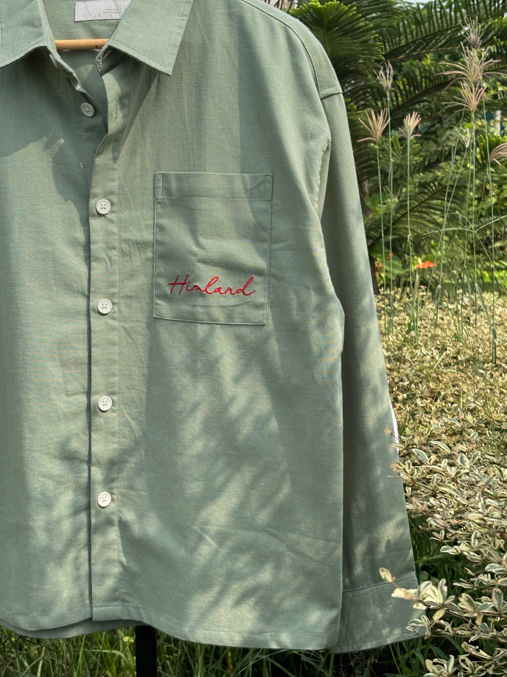 Finipiq (Sage Green) Fancy Linen Boxy shirt.🍃