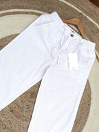Semi-Baggy White Linen pant