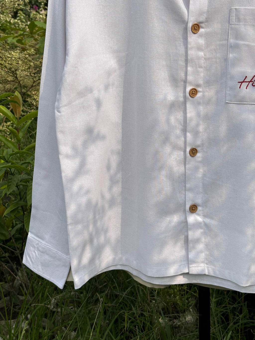 Finipiq (White) Fancy Linen Boxy shirt.🍃