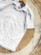 Lace-textured cuban shirt