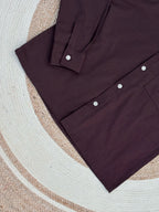 Boxy linen coffee shirt