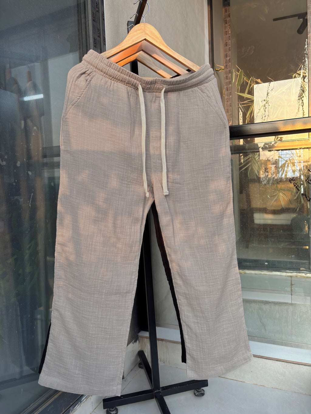 Finipiq (Light gray) Flow Baggy Linen Pant.🍃