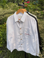 Finipiq (White) Fancy Linen Boxy shirt.🍃