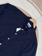 Boxy linen navy blue shirt