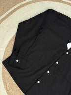 Boxy linen black shirt