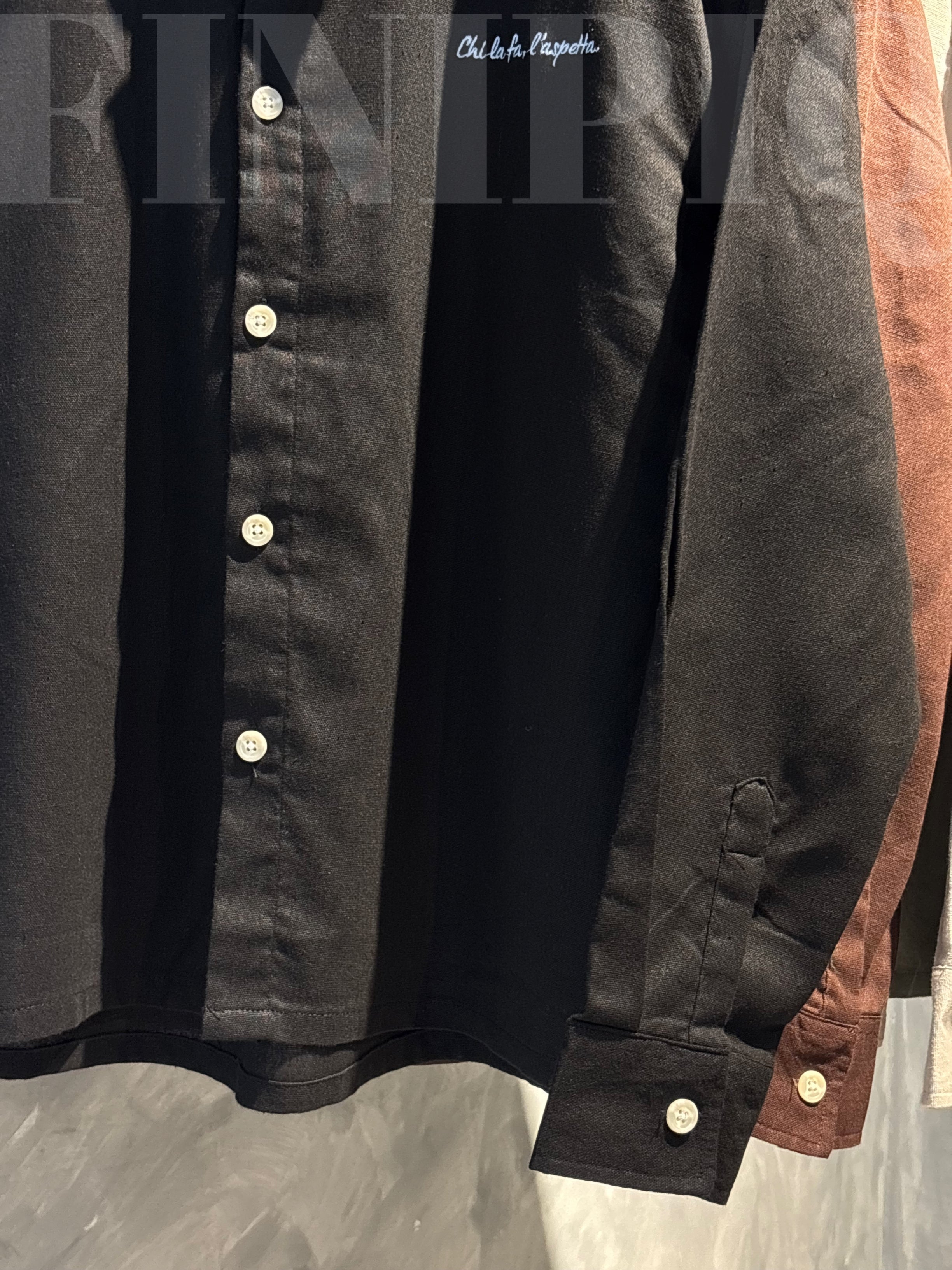 Espresso Black Linen Boxy shirt
