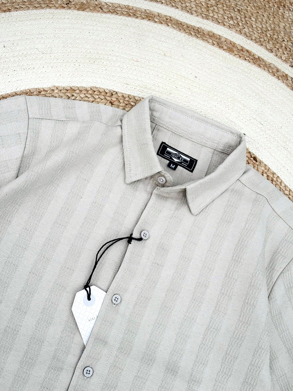 Stripe Cotton sage gray shirt
