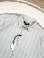 Stripe Cotton sage gray shirt
