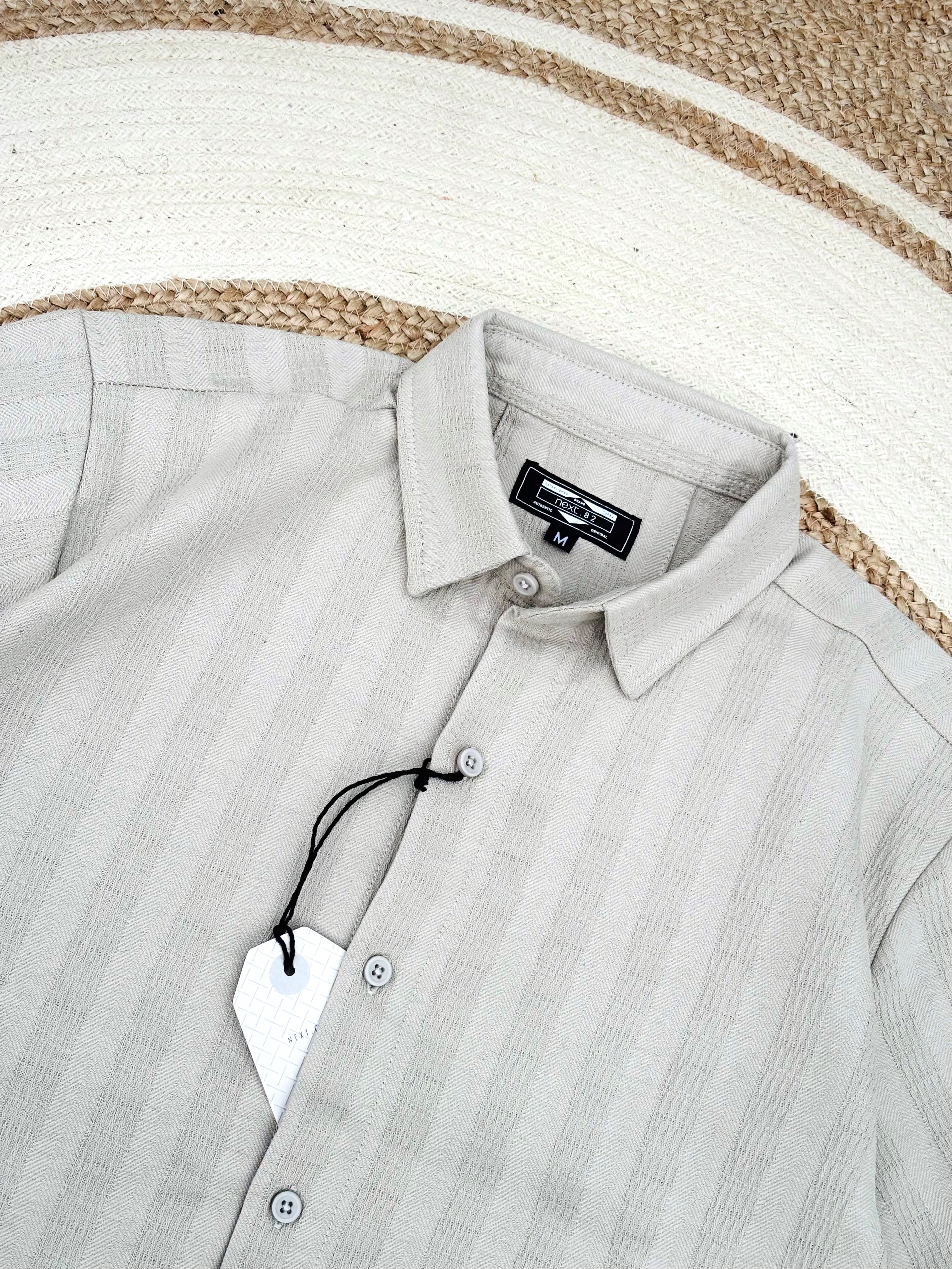 Stripe Cotton sage gray shirt