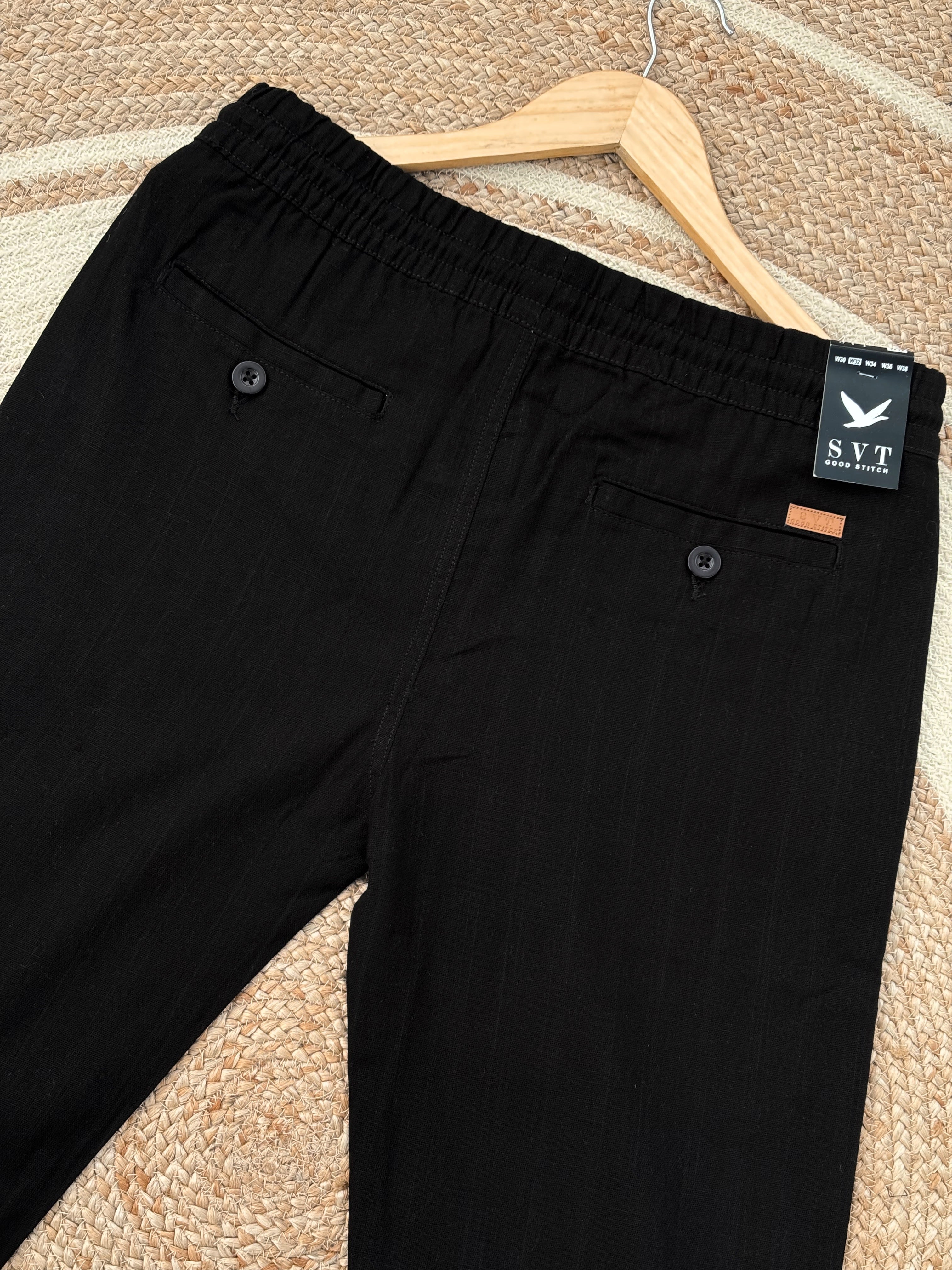 Finipiq- Export Quality Regular fit (Black) Linen pant.