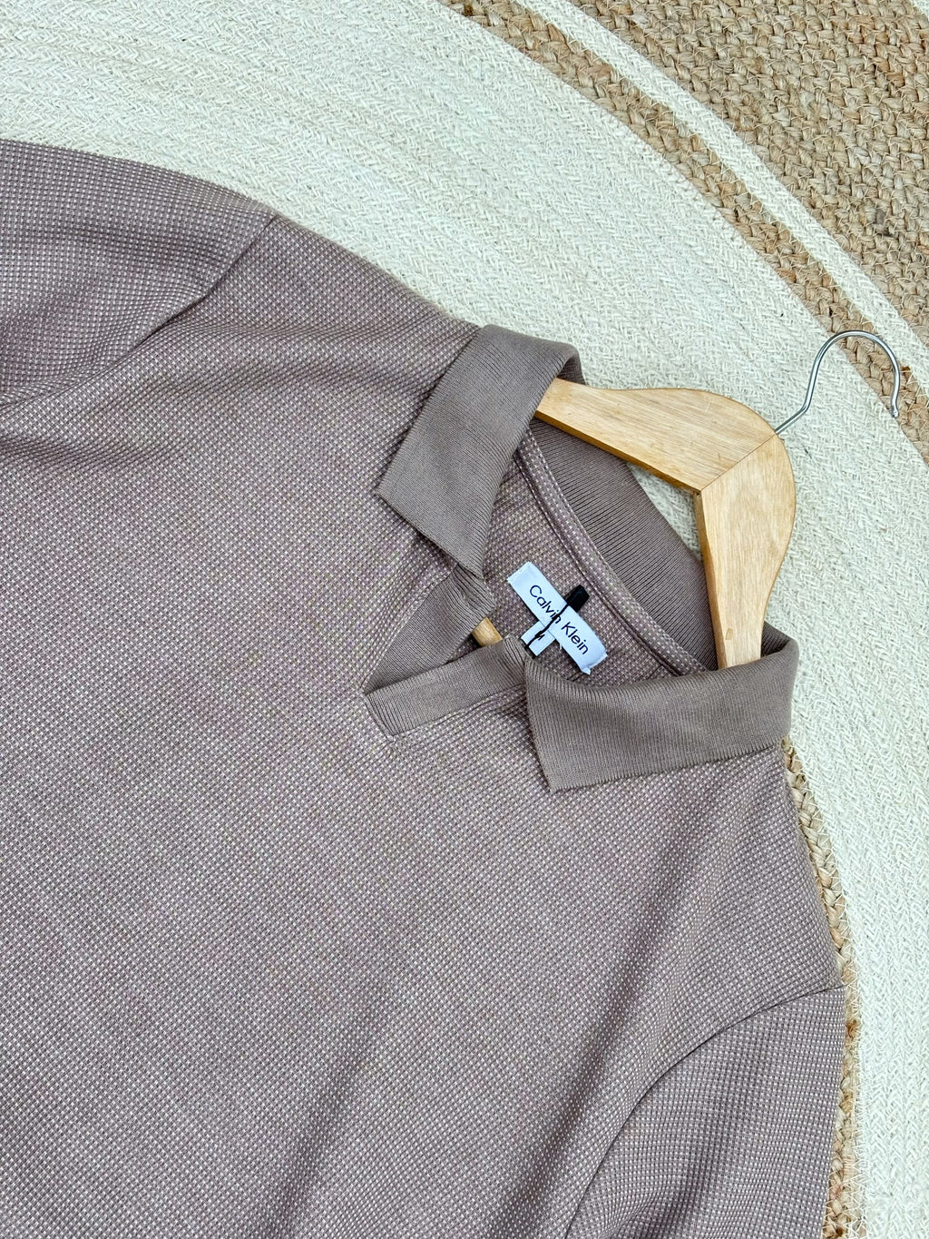 V Neck Polo Brown