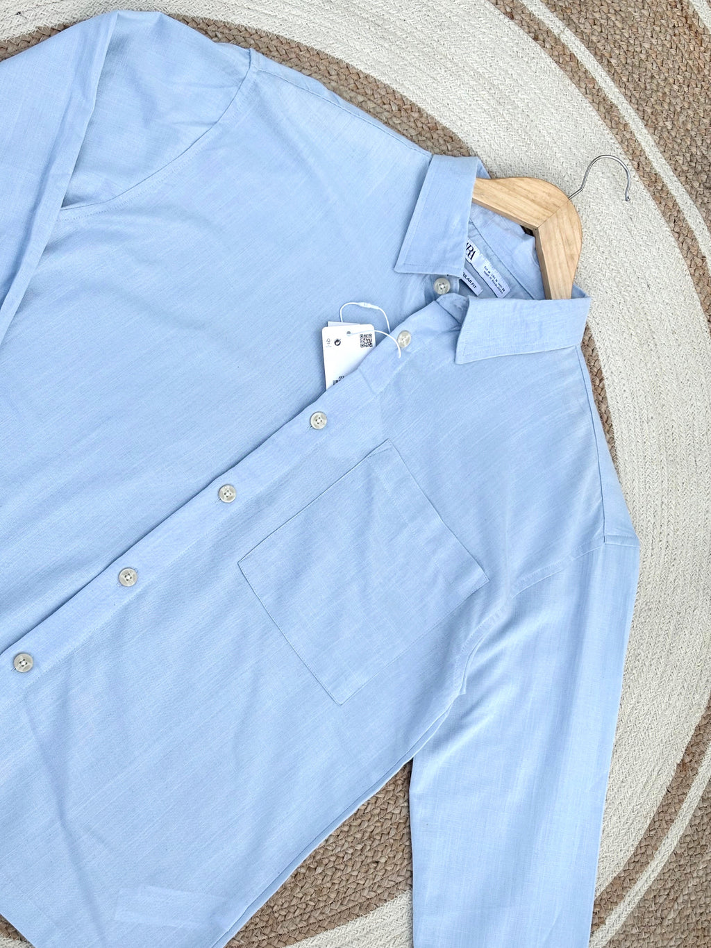 Boxy linen Sky blue shirt