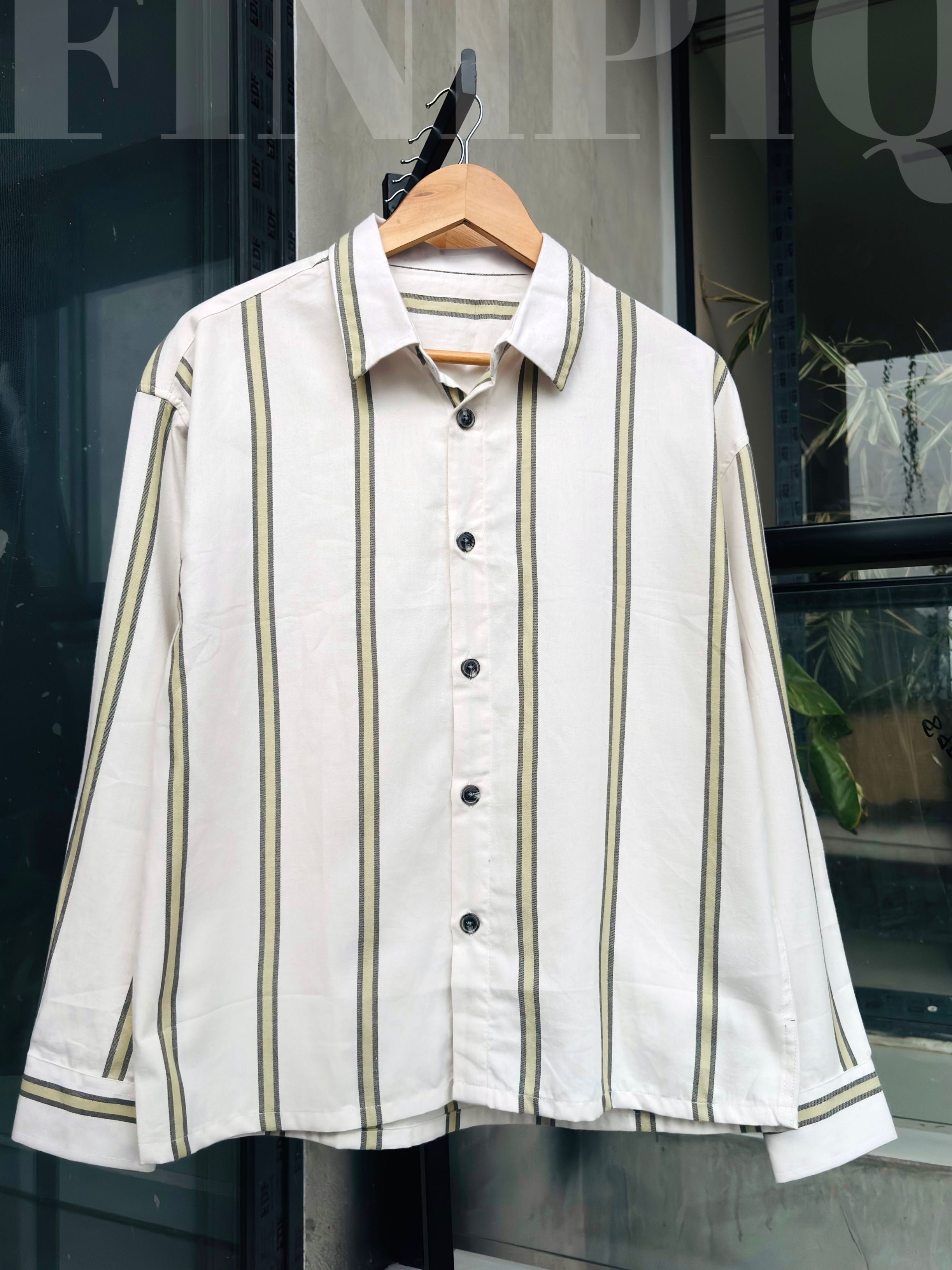 Finipiq Sage Stripe Boxy Shirt.🍃