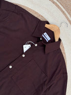 Boxy linen coffee shirt