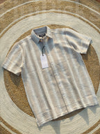 Black textured half-sleeve shirt