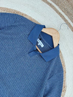 V Neck Polo sky blue