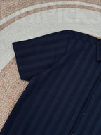 Stripe Cotton navy blue shirt