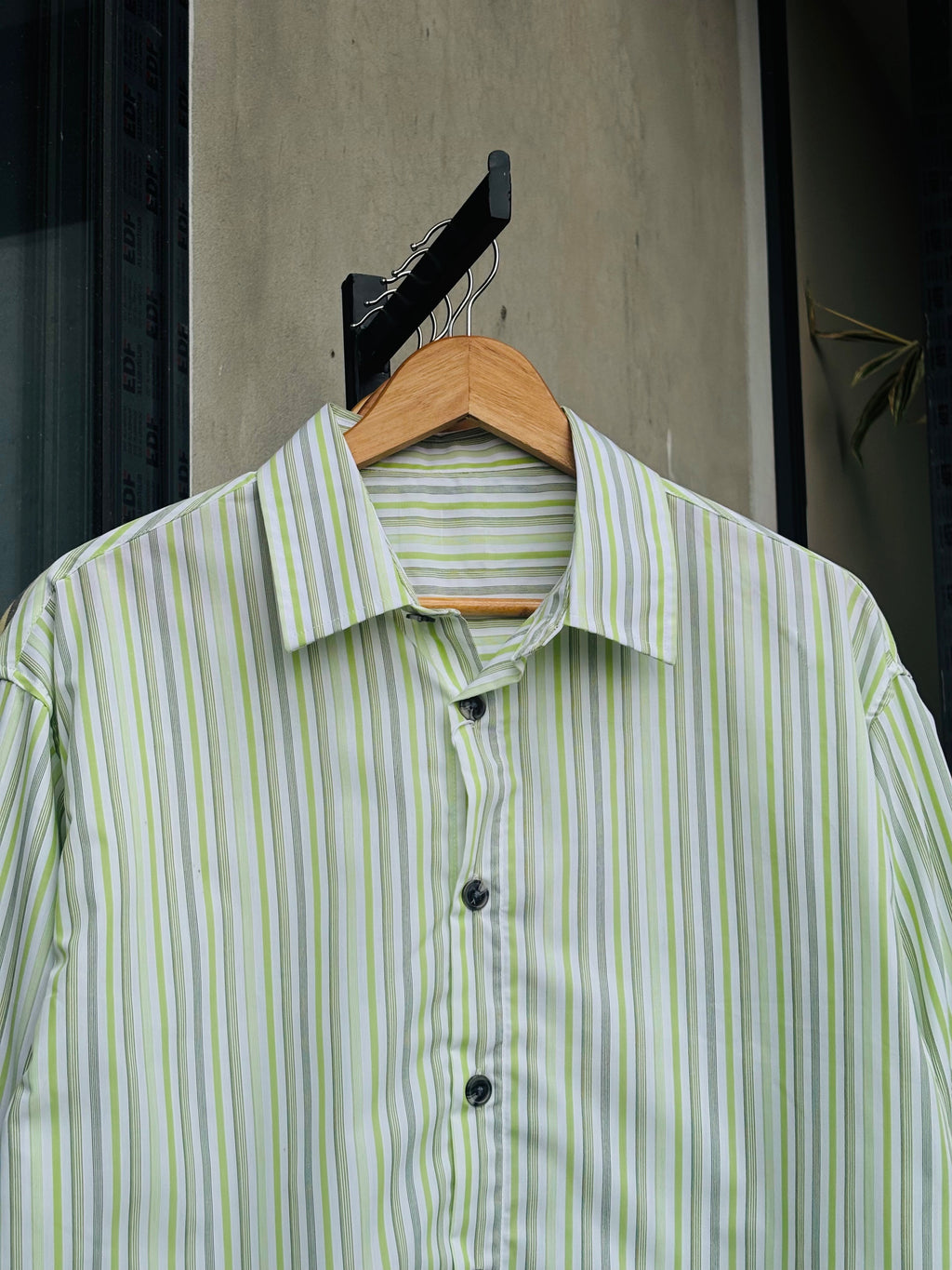 Finipiq Lime Stripe Boxy Shirt.🍃