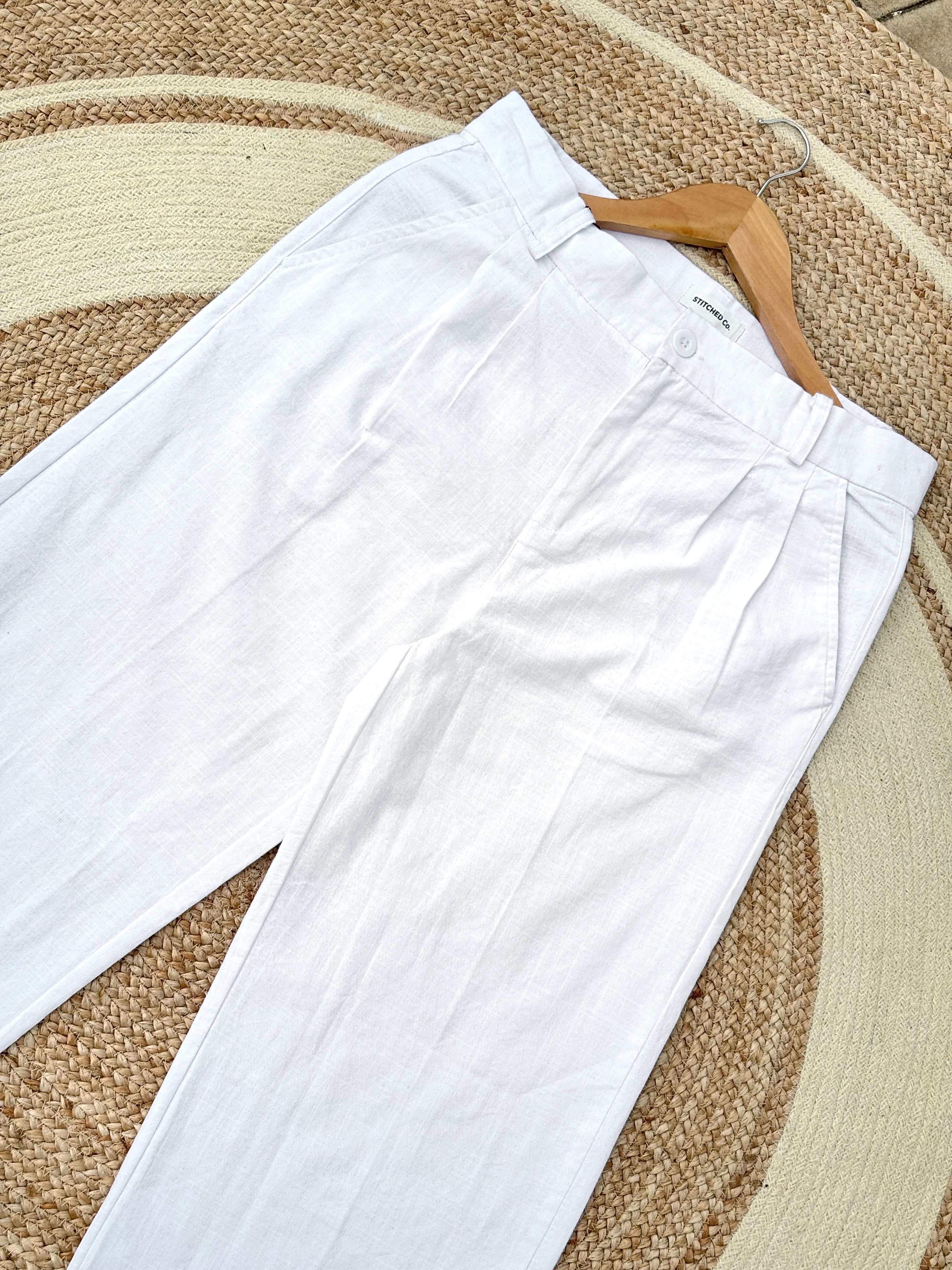 Finipiq Baggy White Linen Pant.🍃