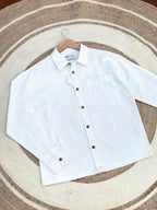 Boxy linen white shirt