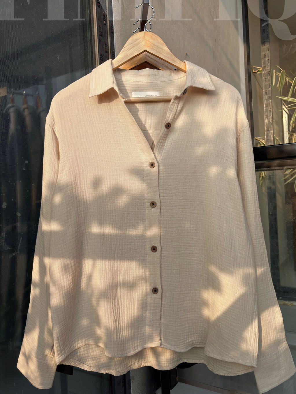 FINIPIQ (Beige) Sunday Oversized Shirt.🍃