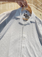 Lace-textured cuban shirt