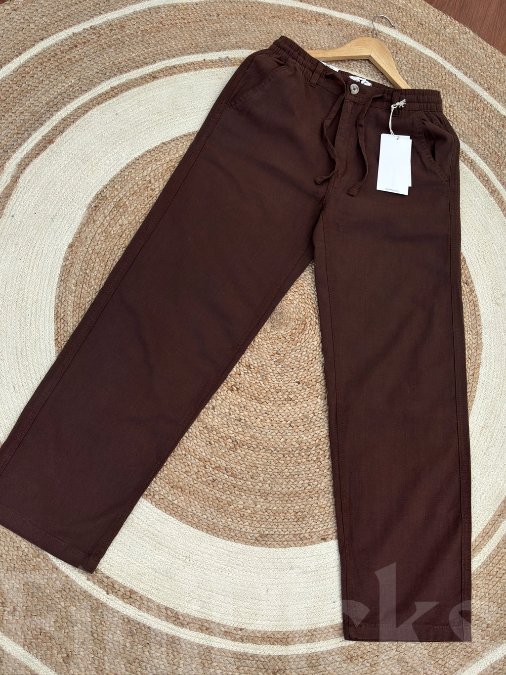 Semi-Baggy Coffee Linen pant