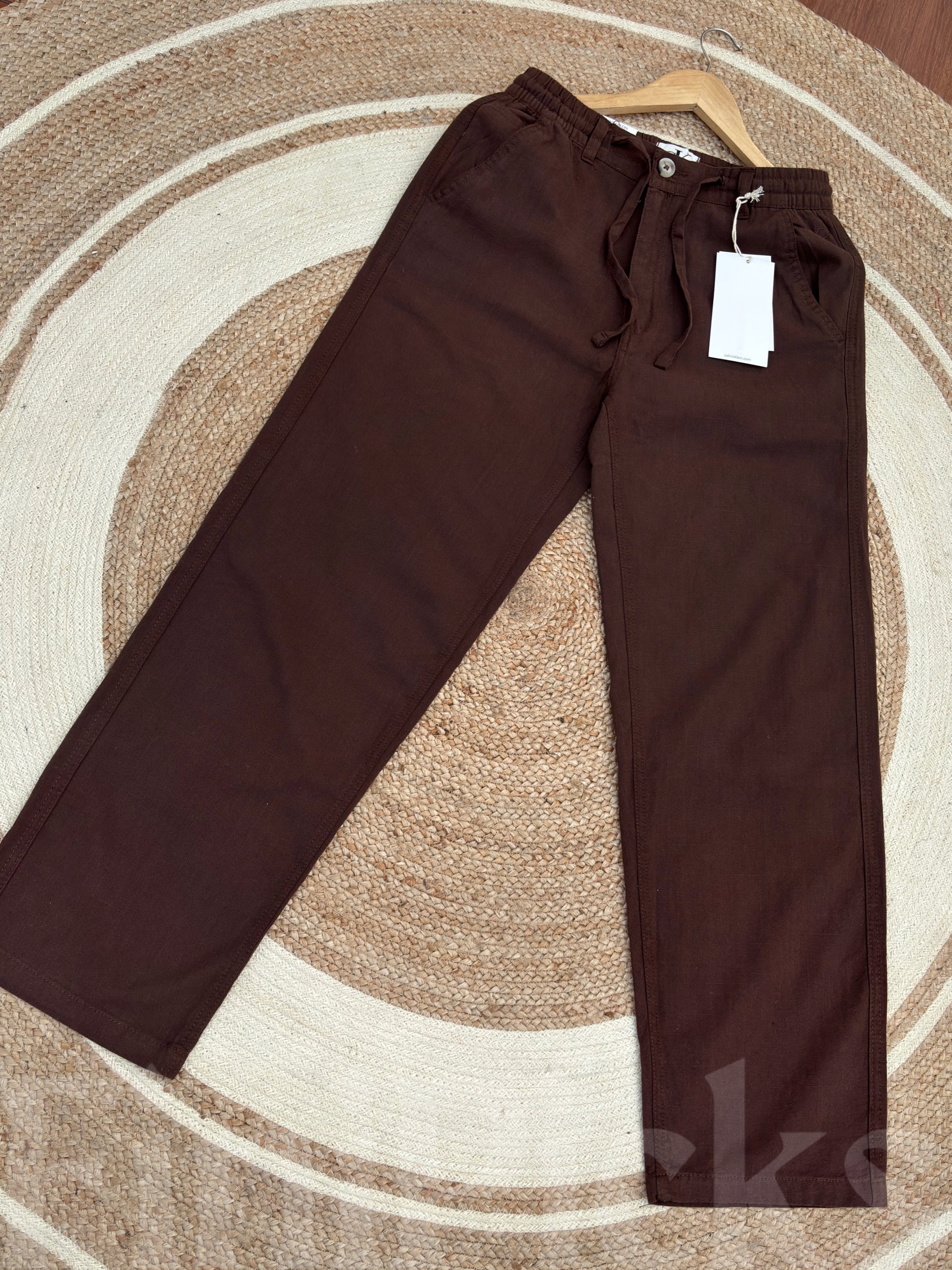 Semi-Baggy Coffee Linen pant