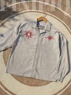 Espresso Fancy Cuban (Sand Beige) Linen Boxy shirt.