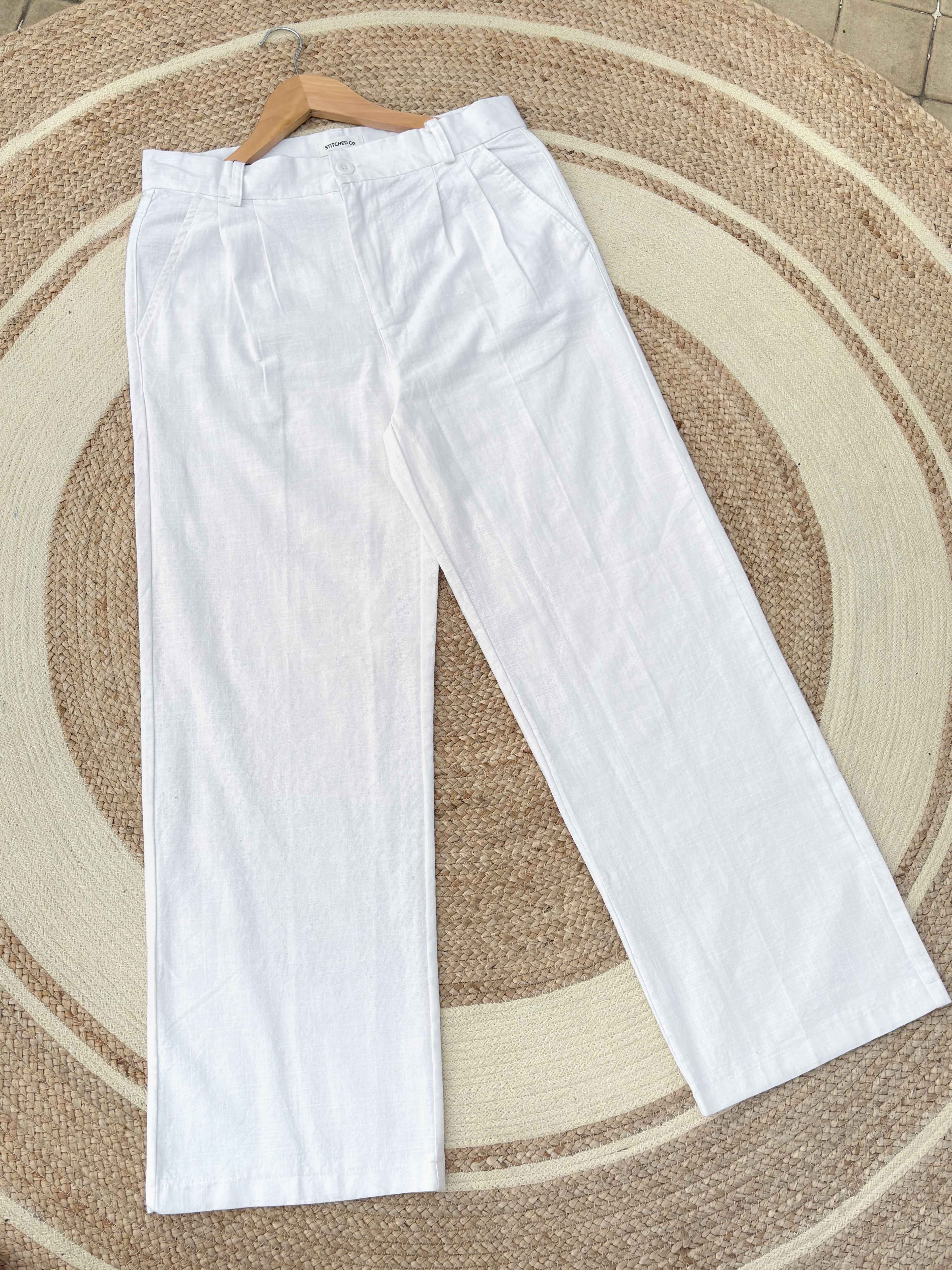 Finipiq Baggy White Linen Pant.🍃