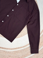 Boxy linen coffee shirt