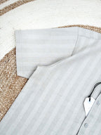 Stripe Cotton sage gray shirt