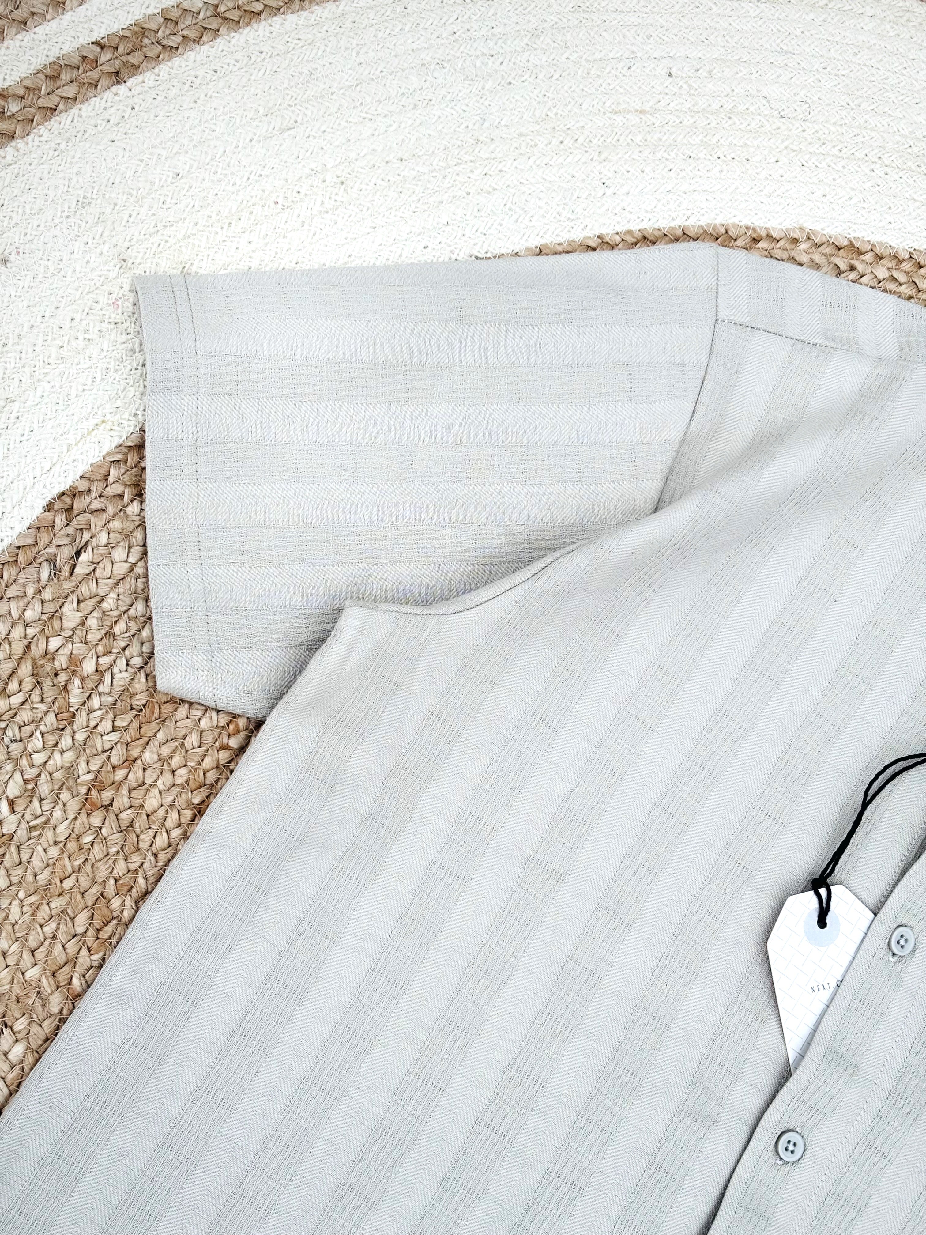 Stripe Cotton sage gray shirt