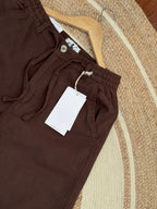 Semi-Baggy Coffee Linen pant