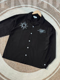 Espresso Fancy Cuban (Black) Linen Boxy shirt