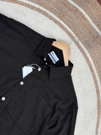 Boxy linen black shirt