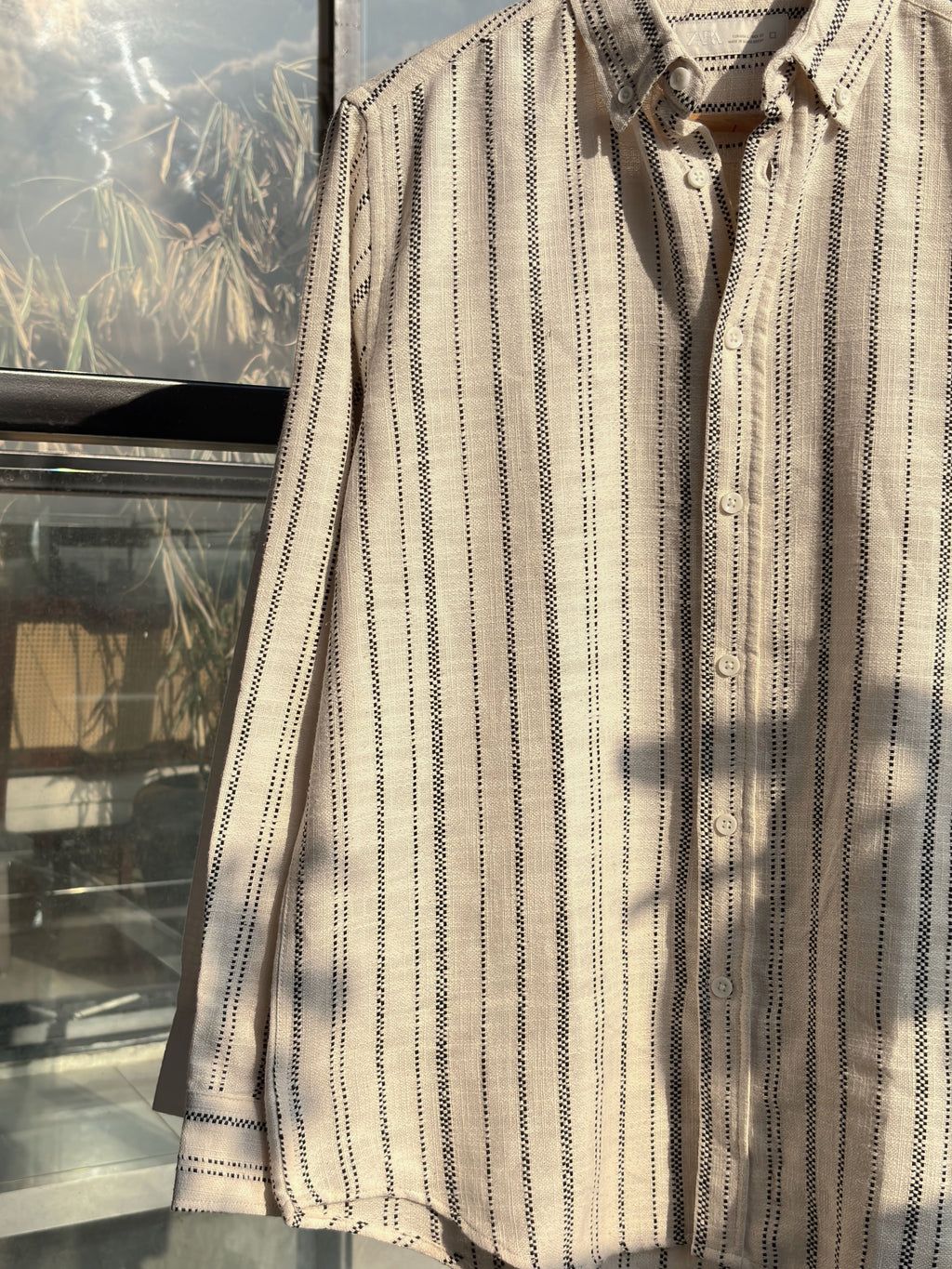 FINIPIQ Classic Striped (Natural Beige) Shirt.🍂