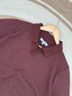V Neck Polo coffee
