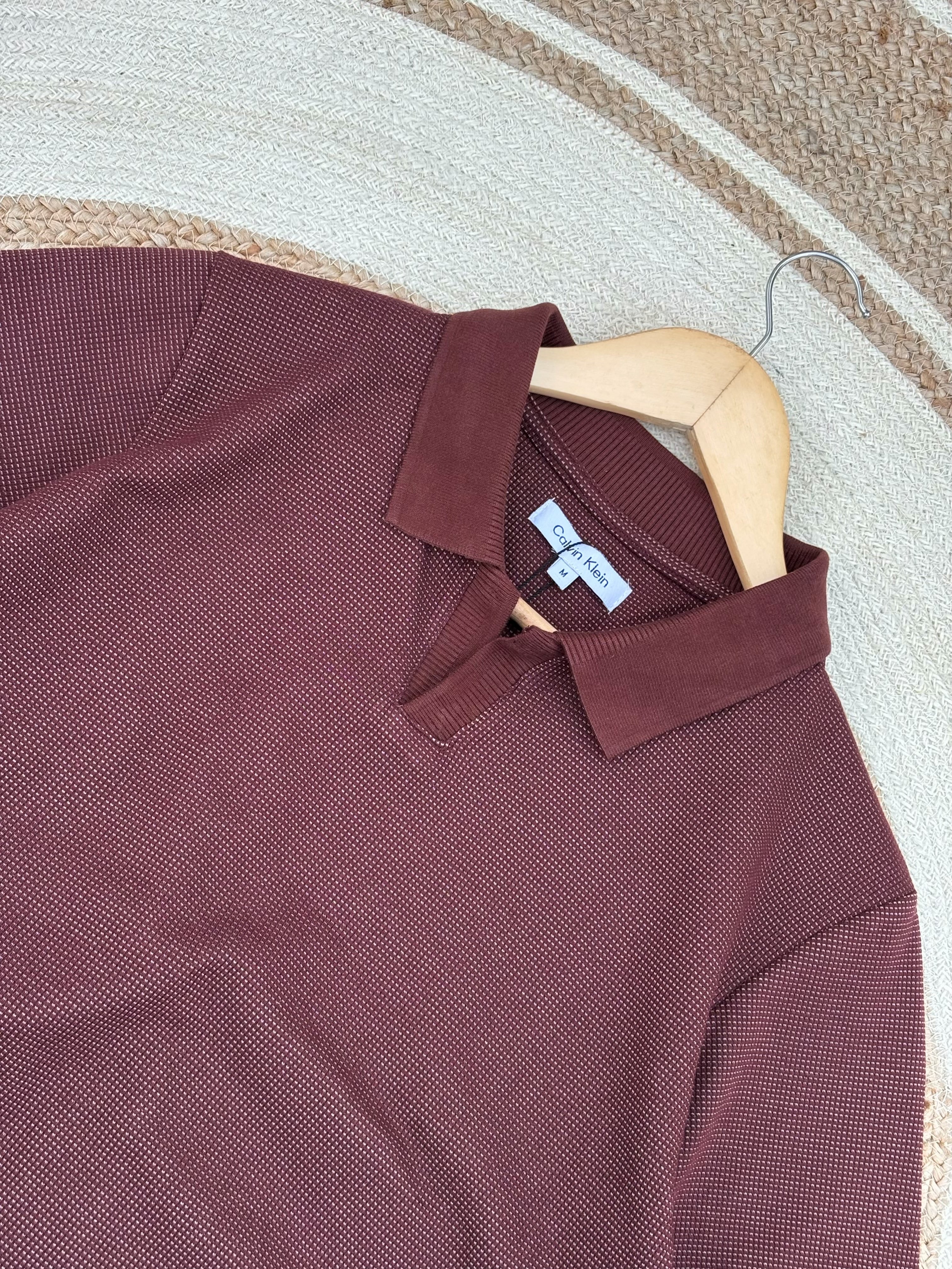 V Neck Polo coffee