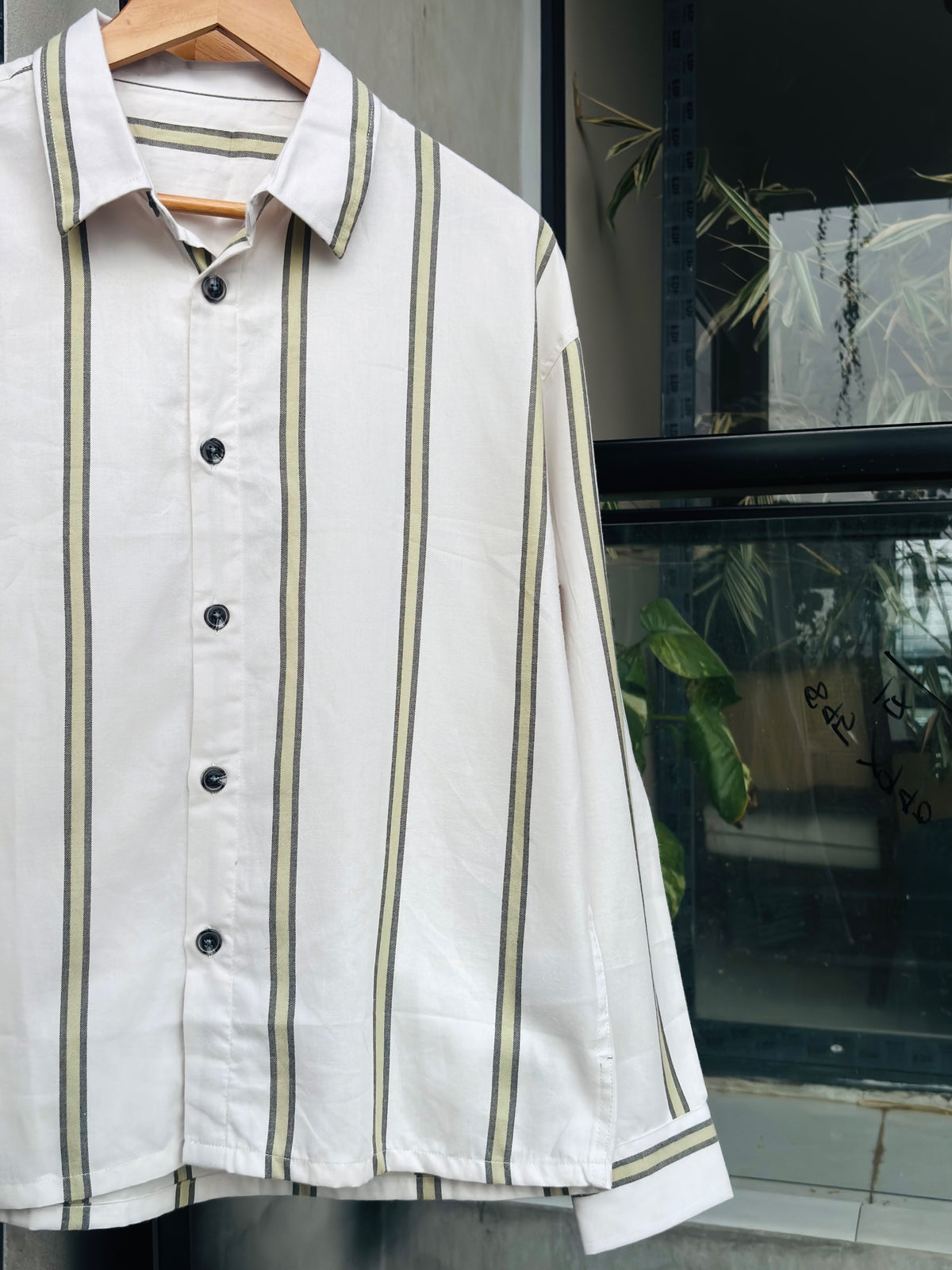 Finipiq Sage Stripe Boxy Shirt.🍃