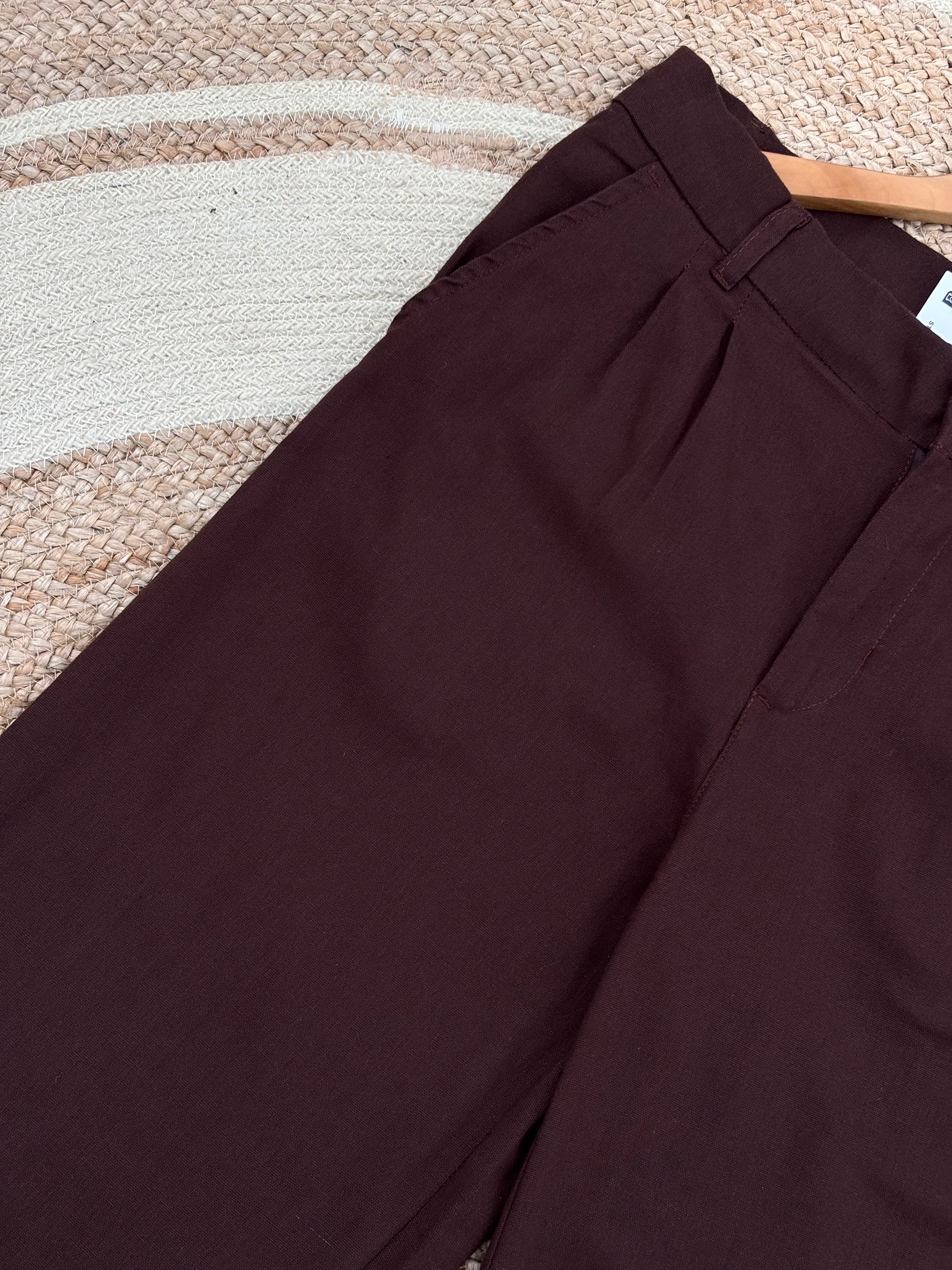 Finipiq Baggy Coffee Linen Pant.🍃