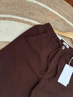 Semi-Baggy Coffee Linen pant