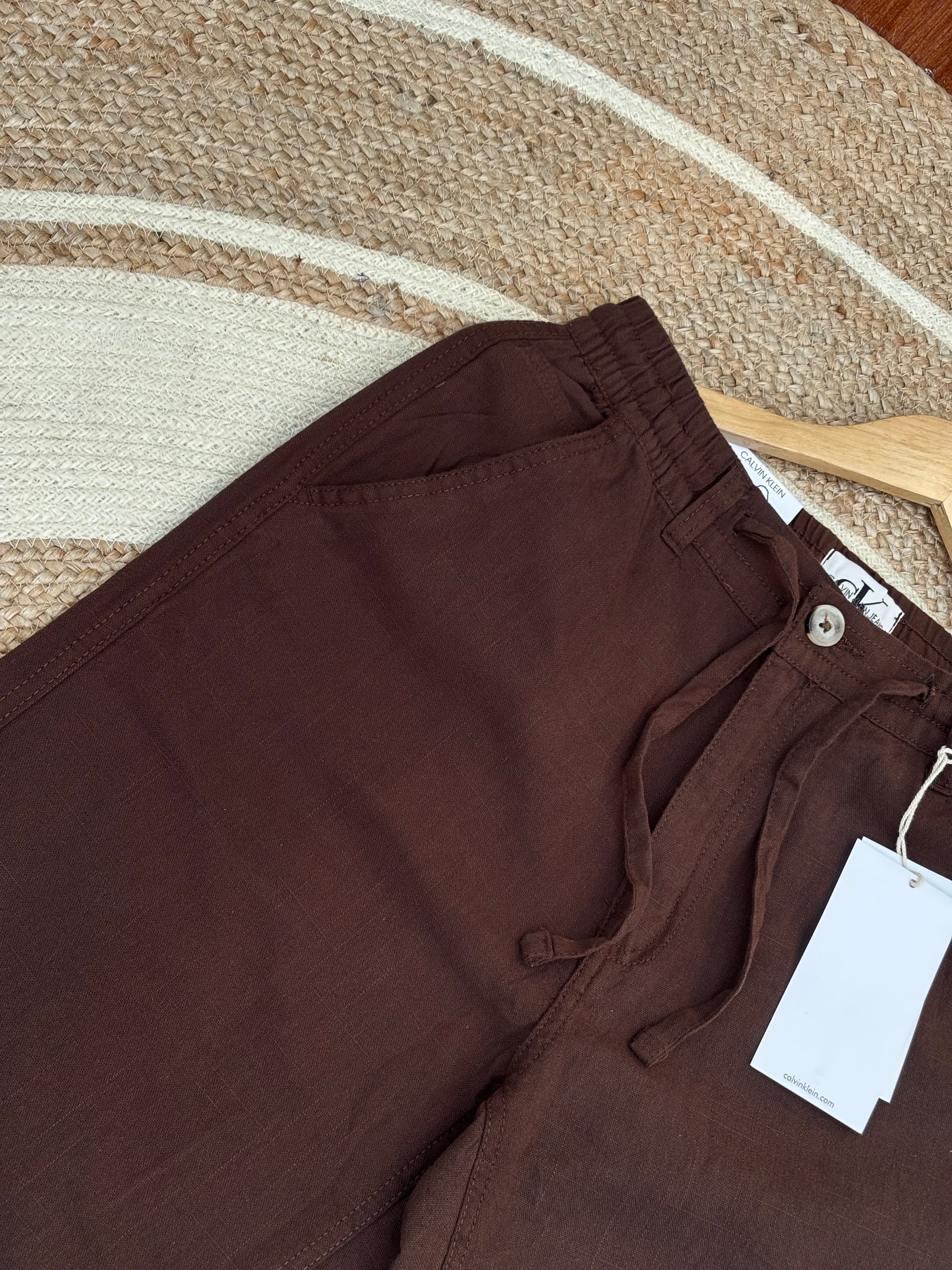 Semi-Baggy Coffee Linen pant